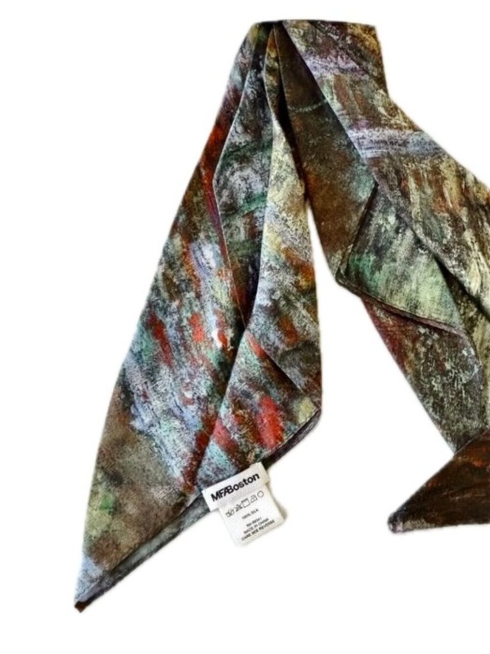 Museum Fine Art Boston Claude Monet Silk Scarf Water Lilies Abstract Pattern NEW - Picture 4 of 13